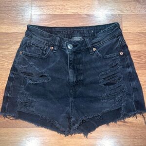 American Eagle Outfitters Dark Denim Distressed Shorts